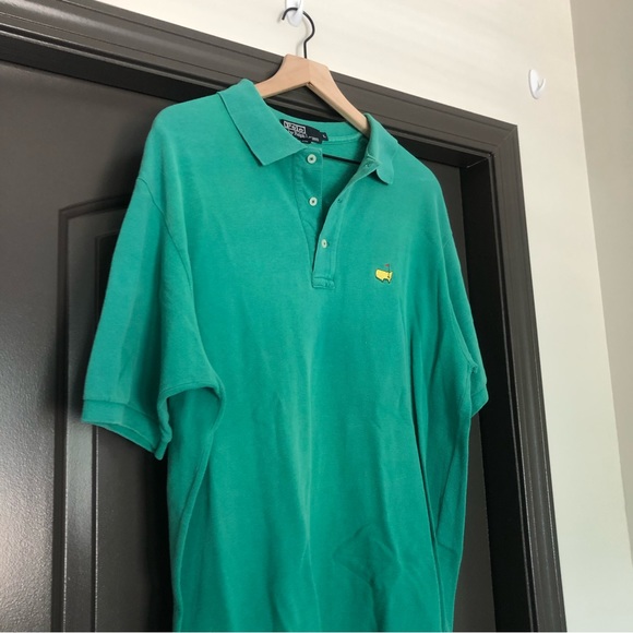 Vintage polo Ralph Lauren men’s the master’s golf logo green short sleeve polo - Picture 4 of 8